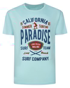 Bigdude Paradise Crew Neck T-Shirt Tall Turquoise